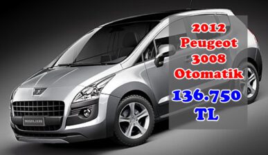 2012 Otomatik Peugeot 3008 Allure 1,6 EHDI 136.750 Liradan İcradan Hacizli Olarak Satılıyor